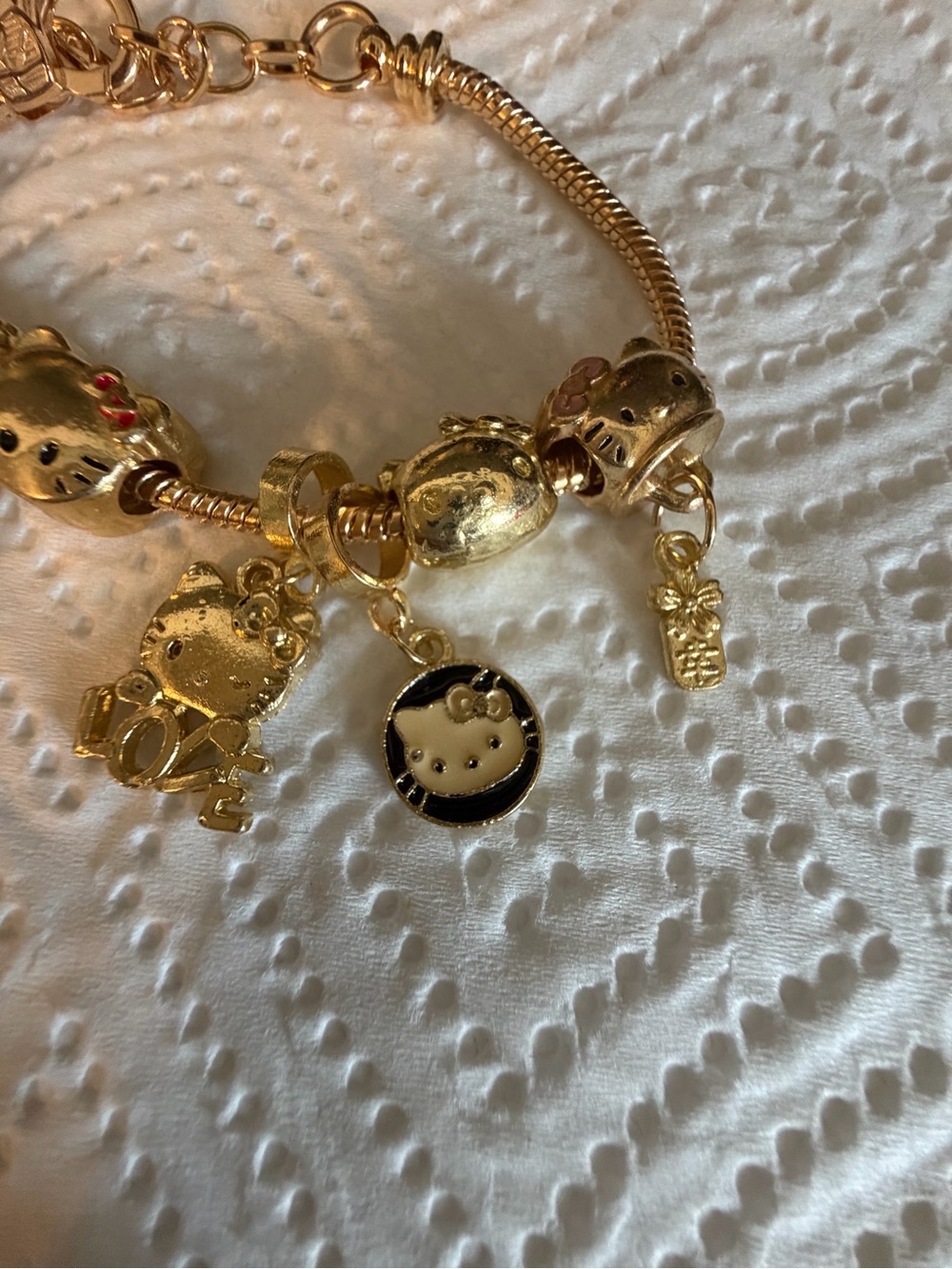 Sanrio Hello Kitty Gold and Pink Charm Bracelet - Picture 4 of 4